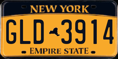 NY license plate GLD3914