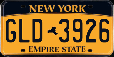 NY license plate GLD3926