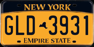 NY license plate GLD3931