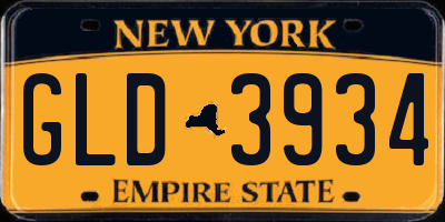 NY license plate GLD3934