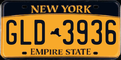 NY license plate GLD3936