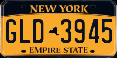 NY license plate GLD3945