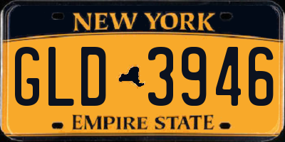NY license plate GLD3946