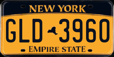 NY license plate GLD3960