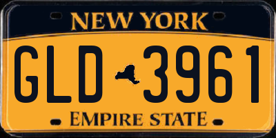 NY license plate GLD3961