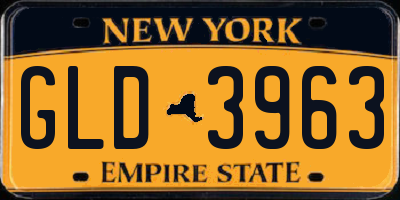 NY license plate GLD3963