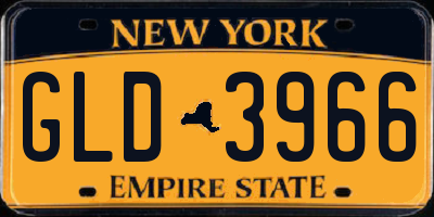 NY license plate GLD3966