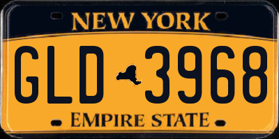 NY license plate GLD3968