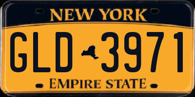 NY license plate GLD3971
