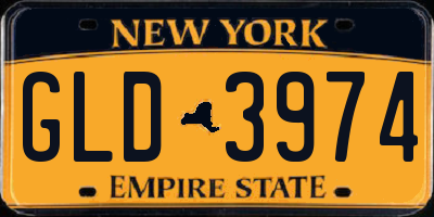 NY license plate GLD3974