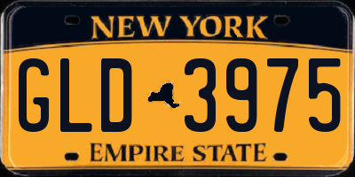 NY license plate GLD3975