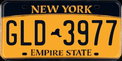 NY license plate GLD3977