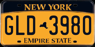 NY license plate GLD3980
