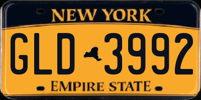 NY license plate GLD3992