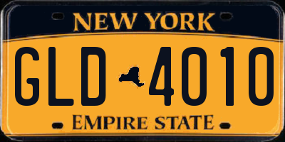 NY license plate GLD4010