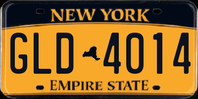 NY license plate GLD4014