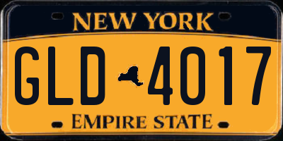NY license plate GLD4017