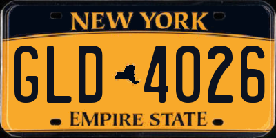NY license plate GLD4026