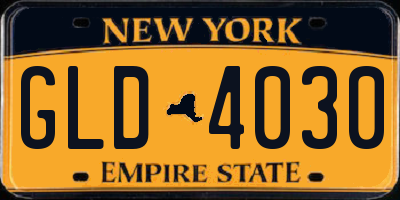 NY license plate GLD4030