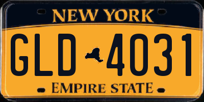 NY license plate GLD4031