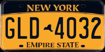 NY license plate GLD4032