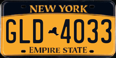 NY license plate GLD4033