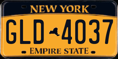 NY license plate GLD4037