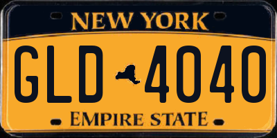 NY license plate GLD4040