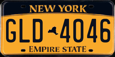 NY license plate GLD4046