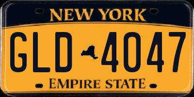 NY license plate GLD4047