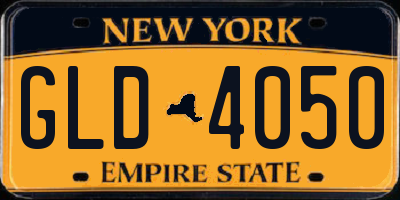 NY license plate GLD4050