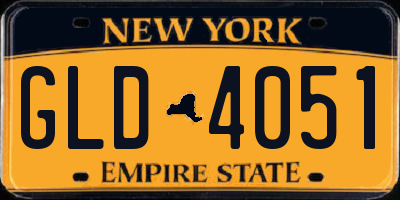 NY license plate GLD4051