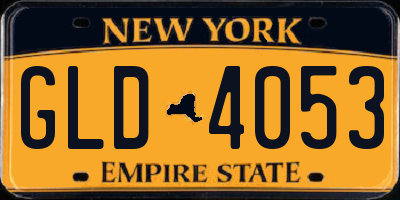 NY license plate GLD4053