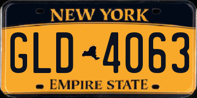 NY license plate GLD4063