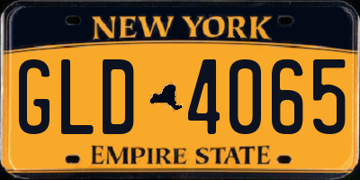 NY license plate GLD4065
