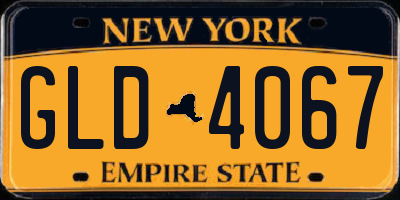 NY license plate GLD4067