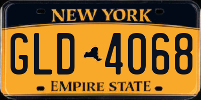 NY license plate GLD4068