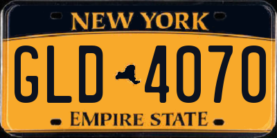 NY license plate GLD4070