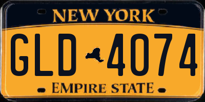 NY license plate GLD4074