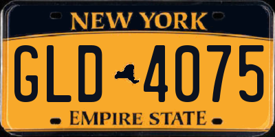 NY license plate GLD4075