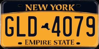 NY license plate GLD4079