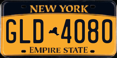 NY license plate GLD4080