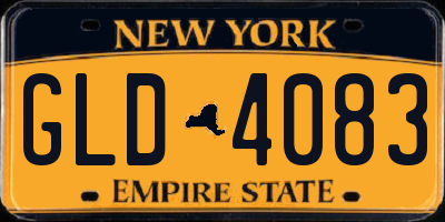 NY license plate GLD4083