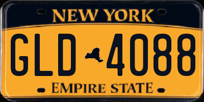 NY license plate GLD4088