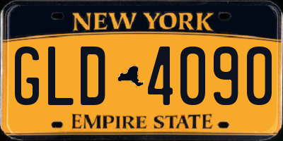 NY license plate GLD4090