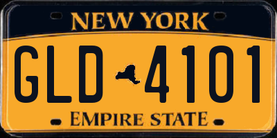 NY license plate GLD4101