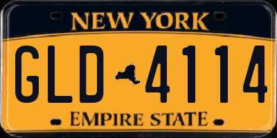 NY license plate GLD4114
