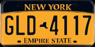 NY license plate GLD4117