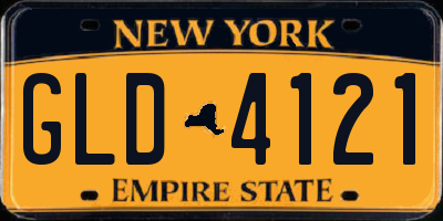 NY license plate GLD4121