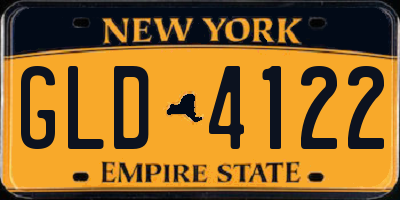 NY license plate GLD4122